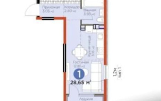 Продажа 1-комнатной квартиры, 28.65 м², мкр-н Гажайып, дом  11/15а - Продажа  однокомнатных квартир в Алматы