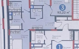 Продажа 3-комнатной квартиры, 92 м², ул. Рыскулова, дом  18/1 - Продажа  трехкомнатных квартир в новостройках Астаны