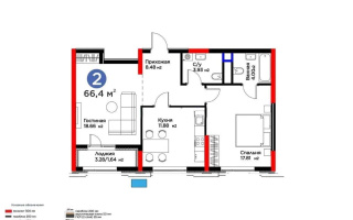 Продажа 2-комнатной квартиры, 66.4 м², ул. Мухамедханова, дом  6/1 стр - Продажа квартир в Астане