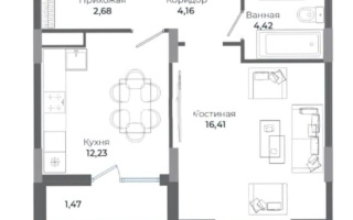 Продажа 1-комнатной квартиры, 40.5 м², ул. Сыганак, дом  4 стр - Продажа  однокомнатных квартир в новостройках Астаны без посредников