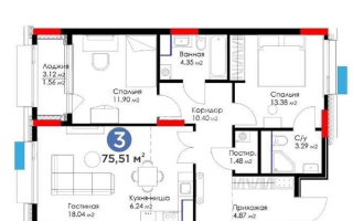 Продажа 3-комнатной квартиры, 75.51 м², ул. Е-899, дом  1/1 - Продажа квартир в Астане