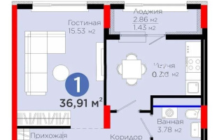 Продажа 1-комнатной квартиры, 36 м² - Продажа квартир в р-не Нура Астаны