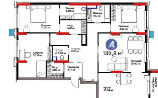 Продажа 4-комнатной квартиры, 152.8 м², ул. Бухар жырау, дом  26 стр - Продажа  четырехкомнатных квартир в новостройках Астаны без посредников