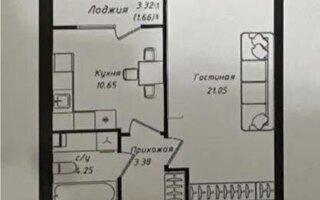 Продажа 1-комнатной квартиры, 40.99 м²