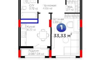 Продажа 1-комнатной квартиры, 33.33 м², ул. Е-908, дом  23 стр - Продажа квартир в Астане
