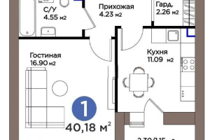 Продажа 1-комнатной квартиры, 40.18 м² - Продажа однокомнатных квартир в р-не Сарайшык Астаны