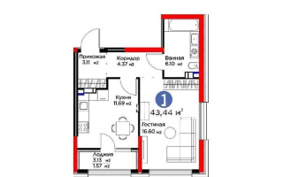 Продажа 1-комнатной квартиры, 43 м², ул. Ботакоз, дом  2/1 - Продажа квартир в новостройках Алматы без посредников
