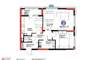 Продажа 2-комнатной квартиры, 66.67 м², ул. Рыскулова, дом  9 стр - Продажа квартир в Казахстане