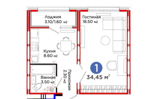 Продажа 1-комнатной квартиры, 35 м², ул. Е-103, дом  5 - Продажа квартир в Астане