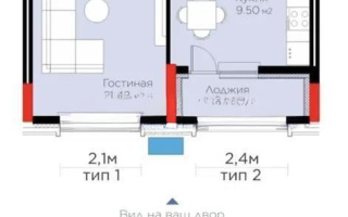 Продажа 1-комнатной квартиры, 40.25 м², ул. Нурмагамбетова, дом  17 стр - Продажа  однокомнатных квартир в Астане без посредников с фото