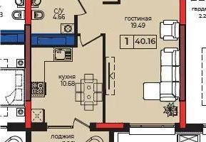 Продажа 1-комнатной квартиры, 40.16 м², ул. Анет баба, дом  4 - Продажа квартир в Казахстане