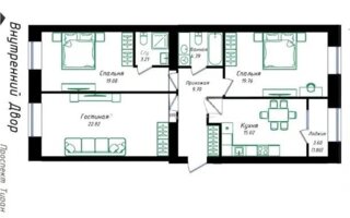Продажа 3-комнатной квартиры, 95.78 м²