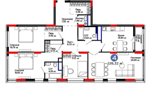 Продажа 4-комнатной квартиры, 126.32 м² - Продажа четырехкомнатных квартир в Астане