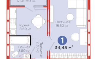 Продажа 1-комнатной квартиры, 34.45 м², ул. С-902, дом  8 - Продажа квартир в Астане без посредников