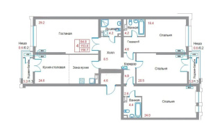 Продажа 4-комнатной квартиры, 159 м², ул. Жарокова, дом  218 - Продажа  четырехкомнатных квартир в новостройках Алматы с фото