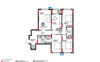Продажа 4-комнатной квартиры, 114 м², ул. Е-796, дом  1 стр - Продажа  четырехкомнатных квартир в новостройках Астаны без посредников с фото