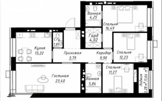 Продажа 4-комнатной квартиры, 108 м²