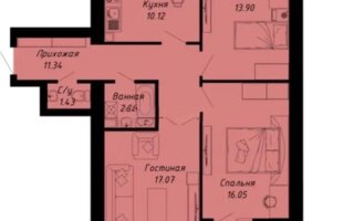 Продажа 3-комнатной квартиры, 74.4 м²