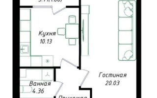 Продажа 1-комнатной квартиры, 40 м²