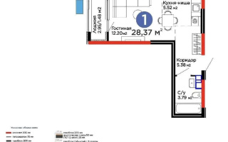 Продажа 1-комнатной квартиры, 28.37 м² - Продажа однокомнатных квартир в Турксибском р-не Алматы