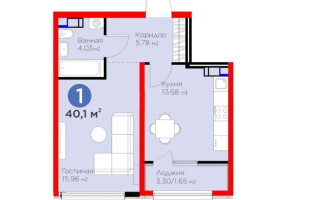 Продажа 1-комнатной квартиры, 40.1 м², ул. Ботакоз, дом  2/1 - Продажа  однокомнатных квартир в новостройках Алматы с фото