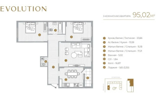 Продажа 3-комнатной квартиры, 95 м², пр. Туран, дом  39 стр - Продажа  трехкомнатных квартир в Астане с фото