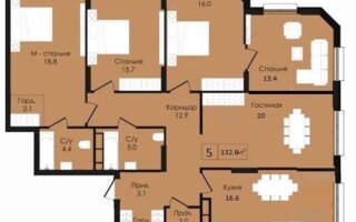 Продажа 5-комнатной квартиры, 132 м² - Продажа  пятикомнатных квартир в новостройках Астаны
