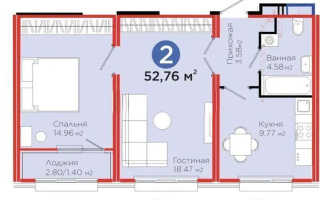 Продажа 2-комнатной квартиры, 53 м², пр. Улы Дала, дом  14 - Продажа  двухкомнатных квартир в Астане с фото