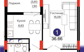 Продажа 1-комнатной квартиры, 36.6 м², ул. Казыбек би, дом  41/1 - Продажа  однокомнатных квартир в новостройках Астаны без посредников