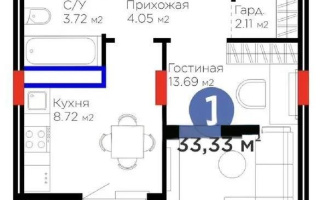 Продажа 1-комнатной квартиры, 33.33 м², ул. Е-908, дом  23 стр - Продажа  однокомнатных квартир в новостройках Астаны без посредников