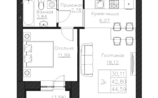 Продажа 2-комнатной квартиры, 45.8 м² - Продажа квартир в р-не Сарайшык Астаны