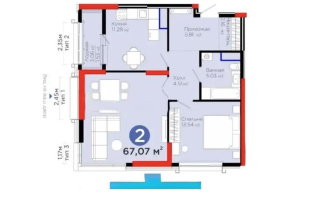 Продажа 2-комнатной квартиры, 67.07 м² - Продажа  двухкомнатных квартир в Астане без посредников