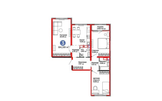 Продажа 3-комнатной квартиры, 84.52 м² - Продажа  трехкомнатных квартир в новостройках Астаны