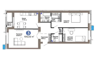 Продажа 3-комнатной квартиры, 105 м², ул. Е-899, дом  5/1 - Продажа квартир в новостройках Астаны без посредников