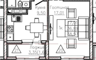 Продажа 1-комнатной квартиры, 38.57 м² - Продажа однокомнатных квартир от собственников в Астане