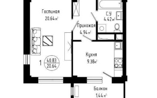 Продажа 1-комнатной квартиры, 40.83 м², ул. Дукенулы, дом  31/5 - Продажа квартир в Астане с фото