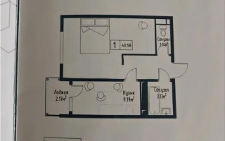 Продажа 2-комнатной квартиры, 40.58 м² - Продажа квартир в Алматы в Наурызбайском р-не