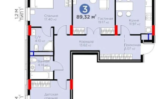 Продажа 3-комнатной квартиры, 89.32 м², ул. Е-915, дом  17 - Продажа квартир в Астане без посредников