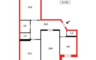 Продажа 3-комнатной квартиры, 70 м²