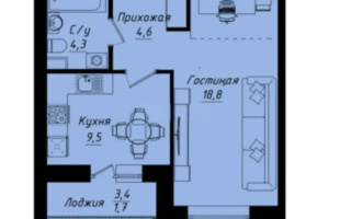 Продажа 1-комнатной квартиры, 38.9 м², ул. Толе би, дом  1 стр - Продажа квартир в Казахстане