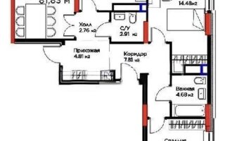 Продажа 3-комнатной квартиры, 82 м²