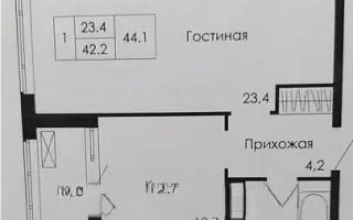 Продажа 1-комнатной квартиры, 44.2 м² - Продажа  однокомнатных квартир в Астане без посредников