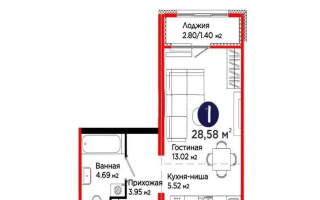 Продажа 1-комнатной квартиры, 29 м², ул. С-902, дом  8 - Продажа  однокомнатных квартир в Астане без посредников с фото