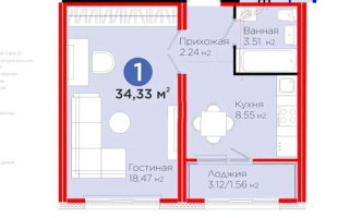 Продажа 1-комнатной квартиры, 34.33 м², ул. Толе би, дом  24 - Продажа  однокомнатных квартир в Астане без посредников