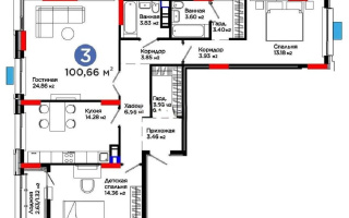 Продажа 3-комнатной квартиры, 101 м², ул. Е-899, дом  3 - Продажа  трехкомнатных квартир в новостройках Астаны