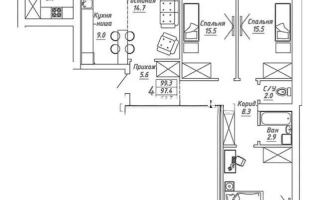 Продажа 4-комнатной квартиры, 99.3 м², ул. Бокейхана, дом  13 стр - Продажа  четырехкомнатных квартир в новостройках Астаны без посредников