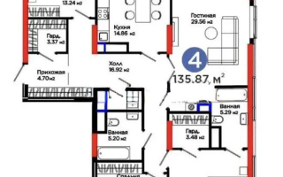 Продажа 4-комнатной квартиры, 135.87 м² - Продажа четырехкомнатных квартир в Астане