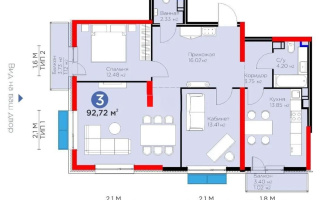 Продажа 3-комнатной квартиры, 92.72 м², мкр. Гажайып, дом  5/2 - Продажа квартир в Алматы без посредников