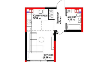 Продажа 1-комнатной квартиры, 28.61 м², ул. Момышулы, дом  11/14а - Продажа  однокомнатных квартир в Алматы без посредников с фото