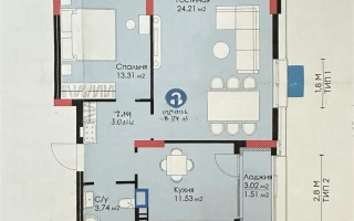 Продажа 2-комнатной квартиры, 60.65 м², пр. Туран, дом  57г - Продажа квартир в Казахстане